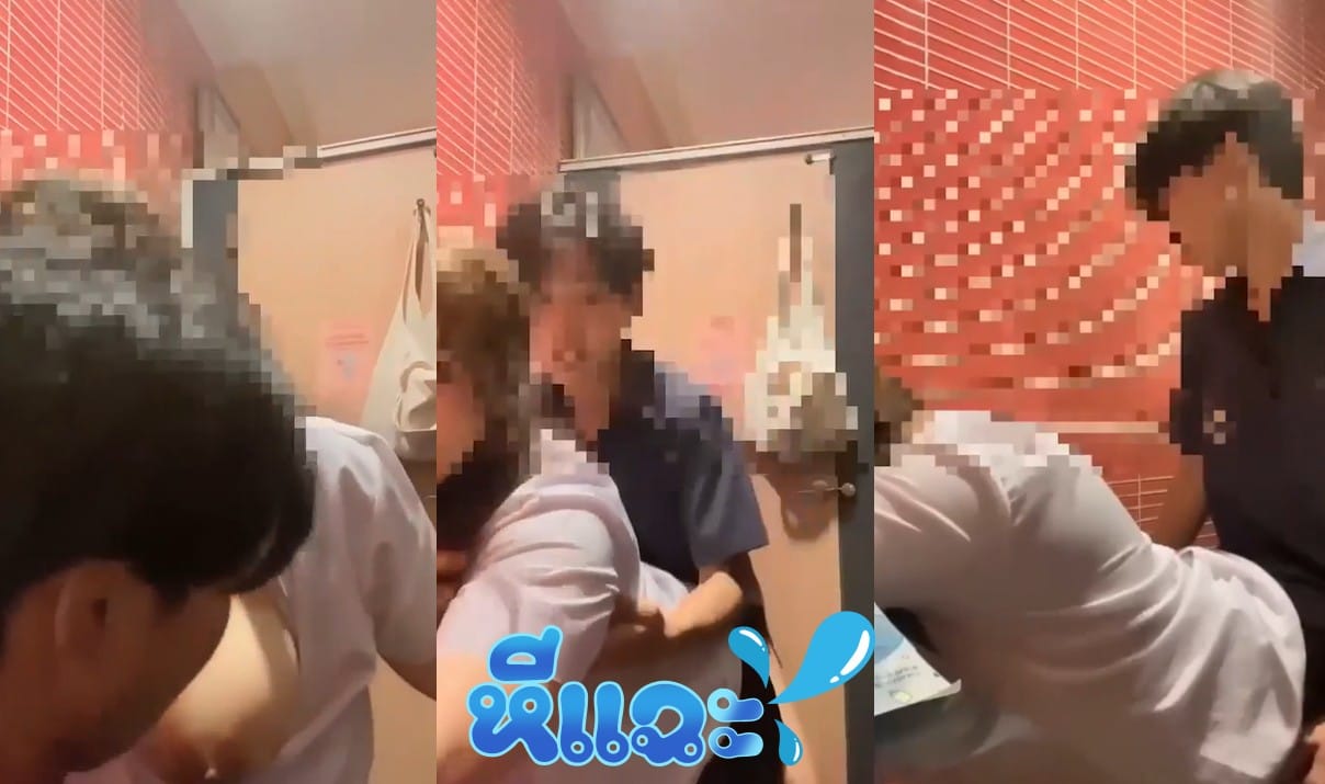 คลิปหลุดนักเรียน สาวสวยนมใหญ่ร่านควยเงี่ยนหีทนไม่ใหวนัดแฟนมาเอาที่ห้องน้ำโรงเรียนซะเลย